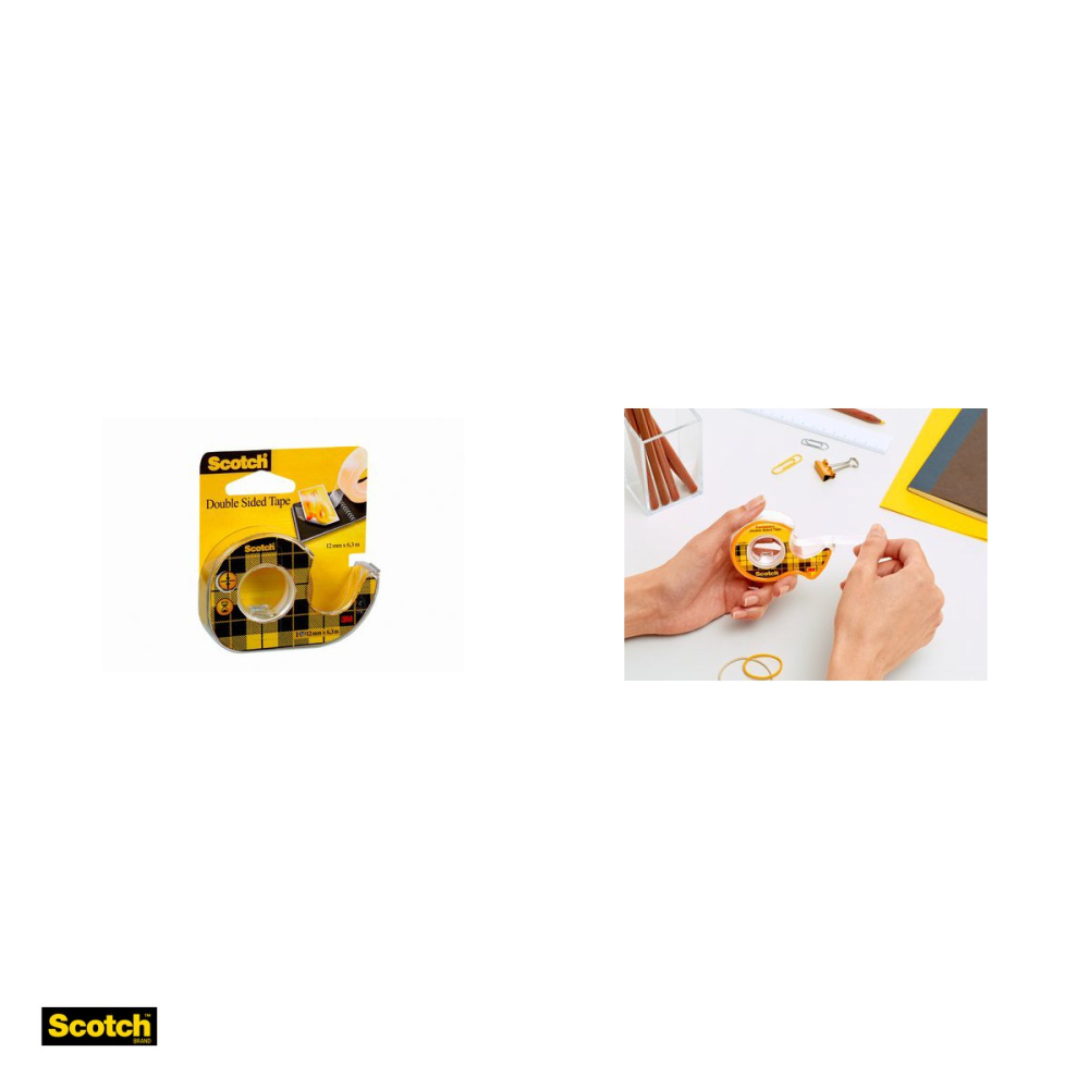 Dispenser cu banda dublu adeziva Scotch, 12 mm x 6.3 m, transparenta [4]