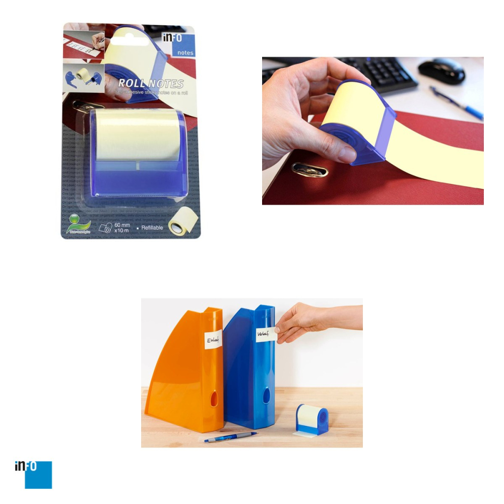 Dispenser notes adeziv in rola inFO, 60 mm x 10 m, galben pal [4]