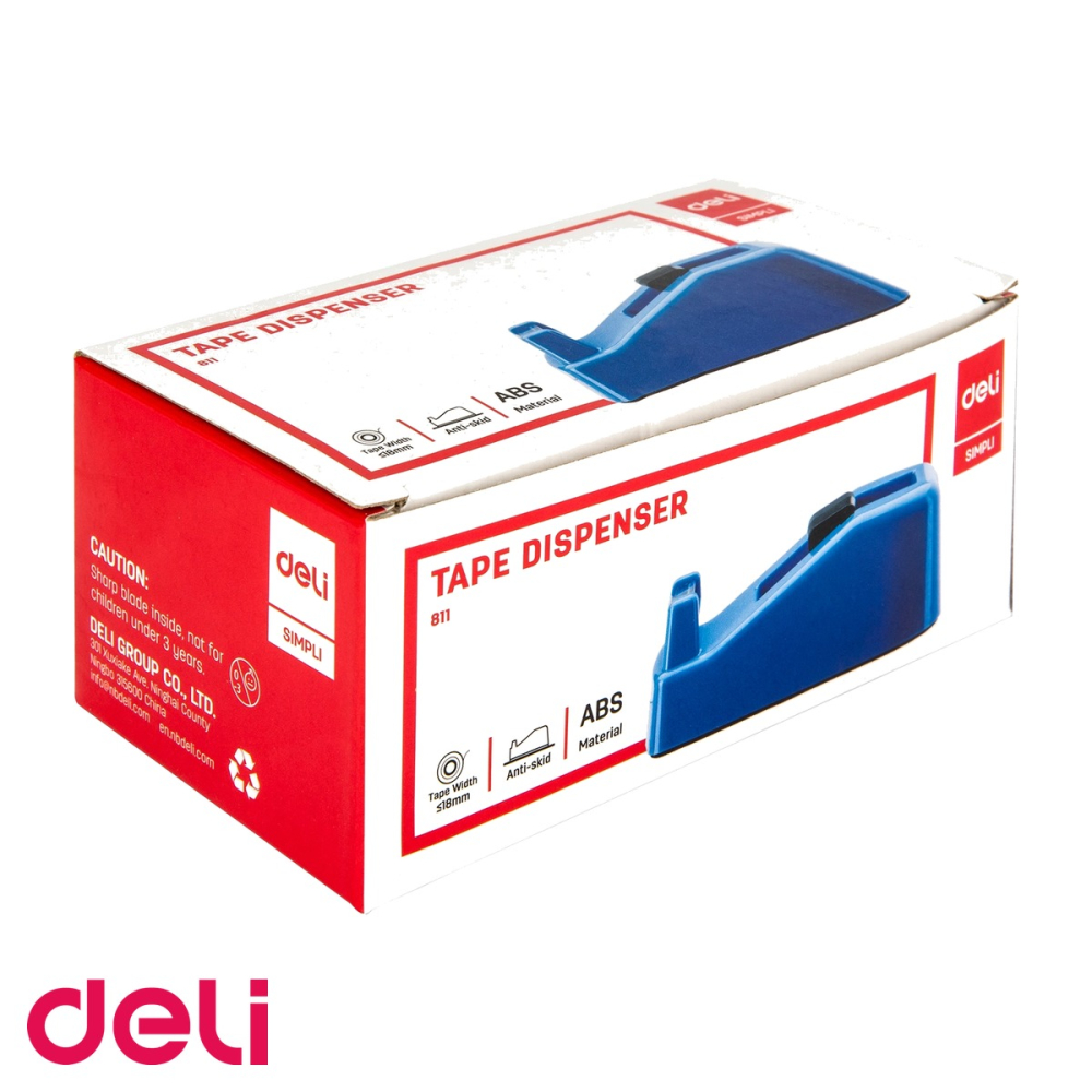 Dispenser stabil pentru banda adeziva Deli E811, compatibil 18mm, suprafata anti-alunecare, pentru birou [4]