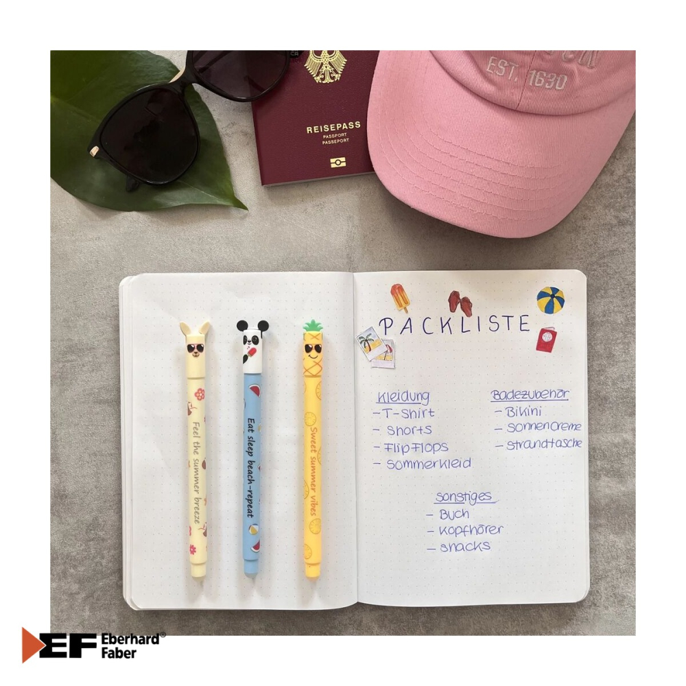 Display 36 rollere erasable 0.7 mm Eberhard Faber Summer Edition, cerneala albastra termosensibila, pentru scoala si birou [5]