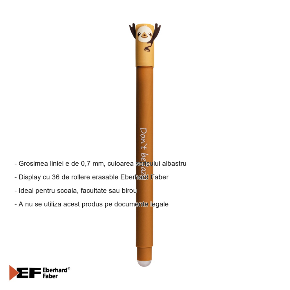 DISPLAY 36 BUC ROLLER 0.7 MM ALBASTRU ERASABLE EBERHARD FABER [2]