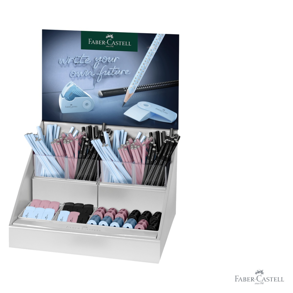 Display creioane grafit Faber-Castell Sparkle Harmony 2024, set 144 creioane + 24 ascutitori + 24 radiere sleeve mini, 3 culori [3]