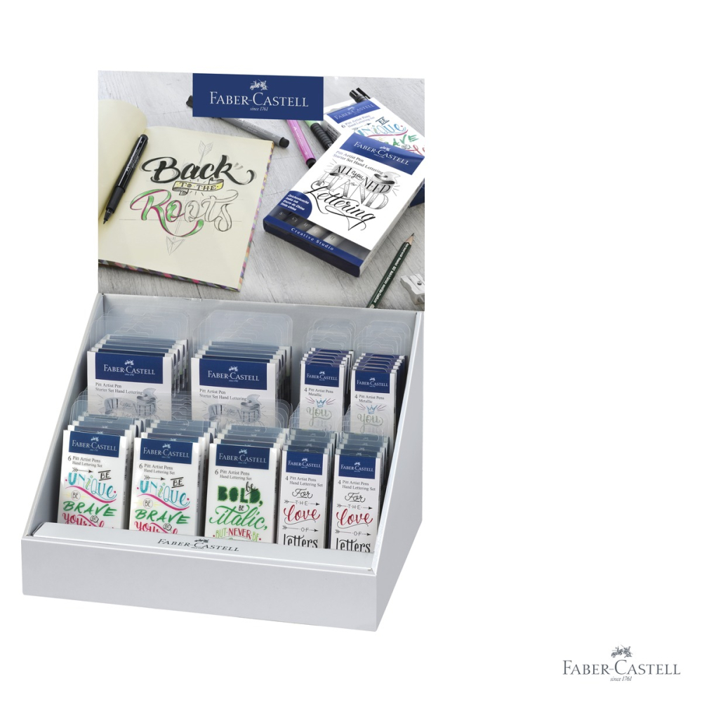 Display Pitt Artist Pen caligrafic Faber-Castell, set 30 markere, pentru caligrafie si desen artistic [3]