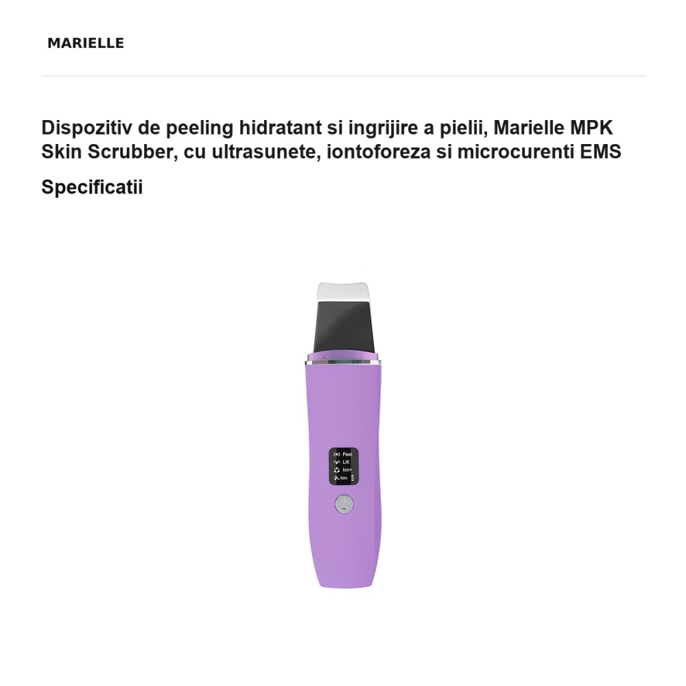 Dispozitiv de peeling hidratant si ingrijire a pielii, Marielle MPK Skin Scrubber, cu ultrasunete, iontoforeza si microcurenti EMS [3]