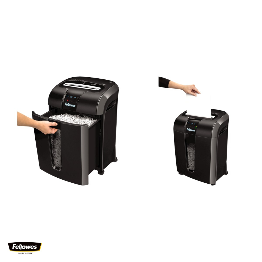Distrugator de documente Fellowes 73Ci, taiere cross-cut in particule de 4x38 mm, 12 coli, cos de 23 l, senzor SafeSense, Jam Proof, pentru 1-3 utilizatori, 532x372x274 mm [4]