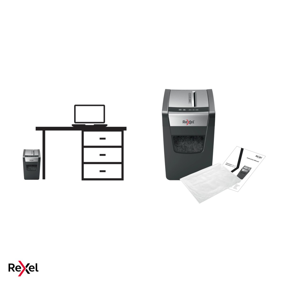 Distrugator de documente Rexel Momentum X410-SL, taiere cross-cut P-4 in particule de 4x28 mm, 10 coli, cos de 23 l, anti-blocare cu revers, design subtire [6]