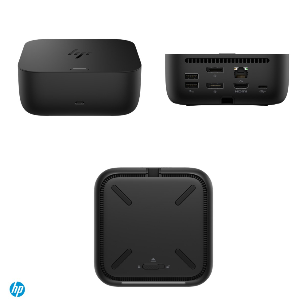 Docking station USB-C HP USB-C 100W G6 Dock, incarcare laptop pana la 100 W, HDMI 2.1, 2 x DisplayPort 1.4, RJ-45 2.5 GbE, adaptor 120 W inclus, negru, 9X3V1UT [4]
