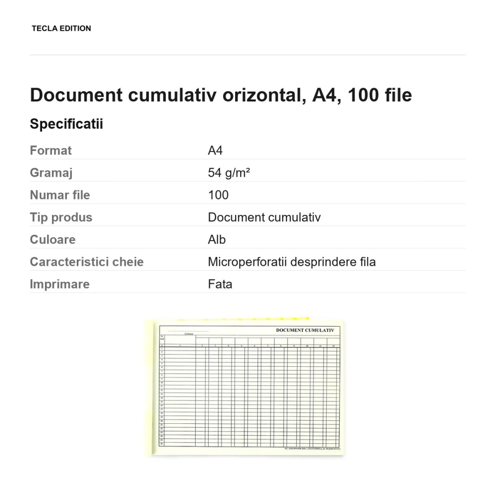 Document cumulativ orizontal, A4, 100 file [3]