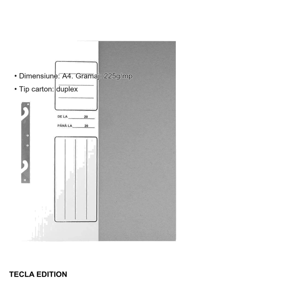 Set 10 dosare carton incopciat 1/2 Tecla Edition, format A4, carton duplex 225g/mp, pentru organizare si arhivare documente [3]