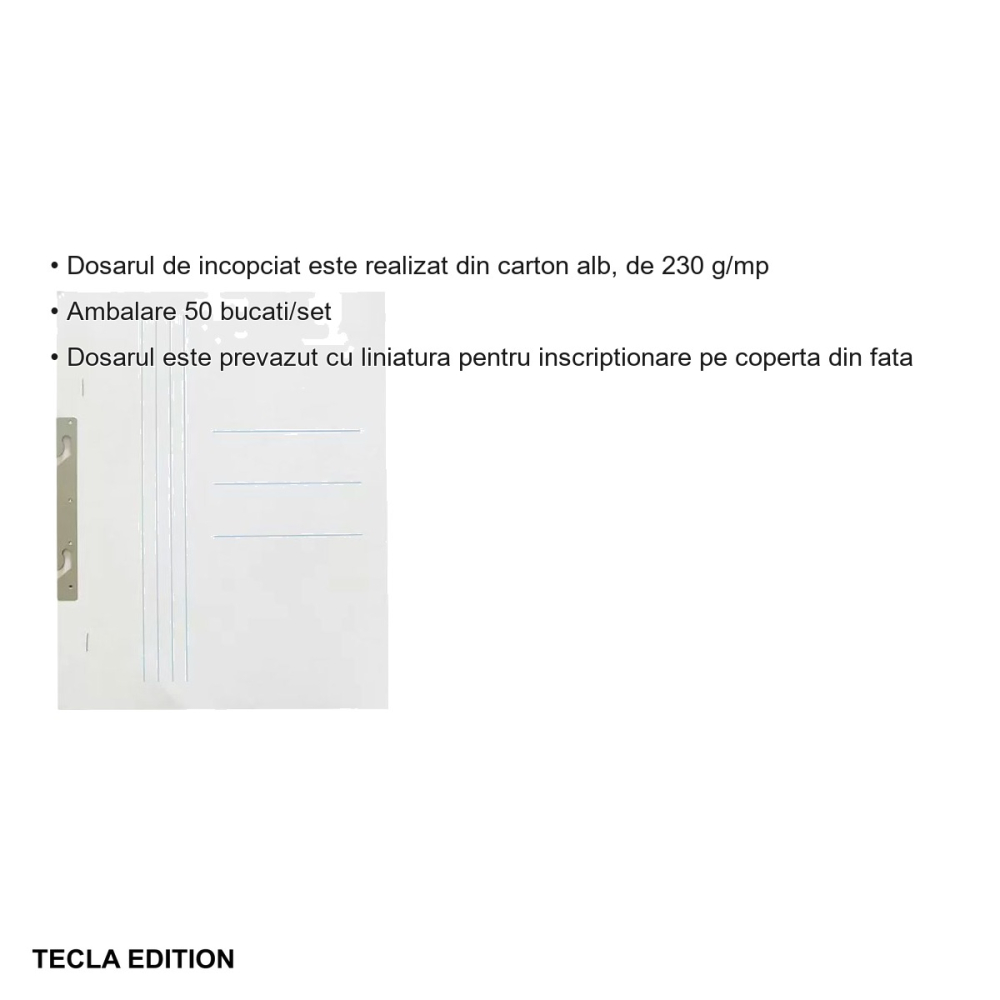 Set 10 dosare carton incopciat Tecla Edition Gold, 230 g/mp, pentru arhivare in bibliorafturi [3]