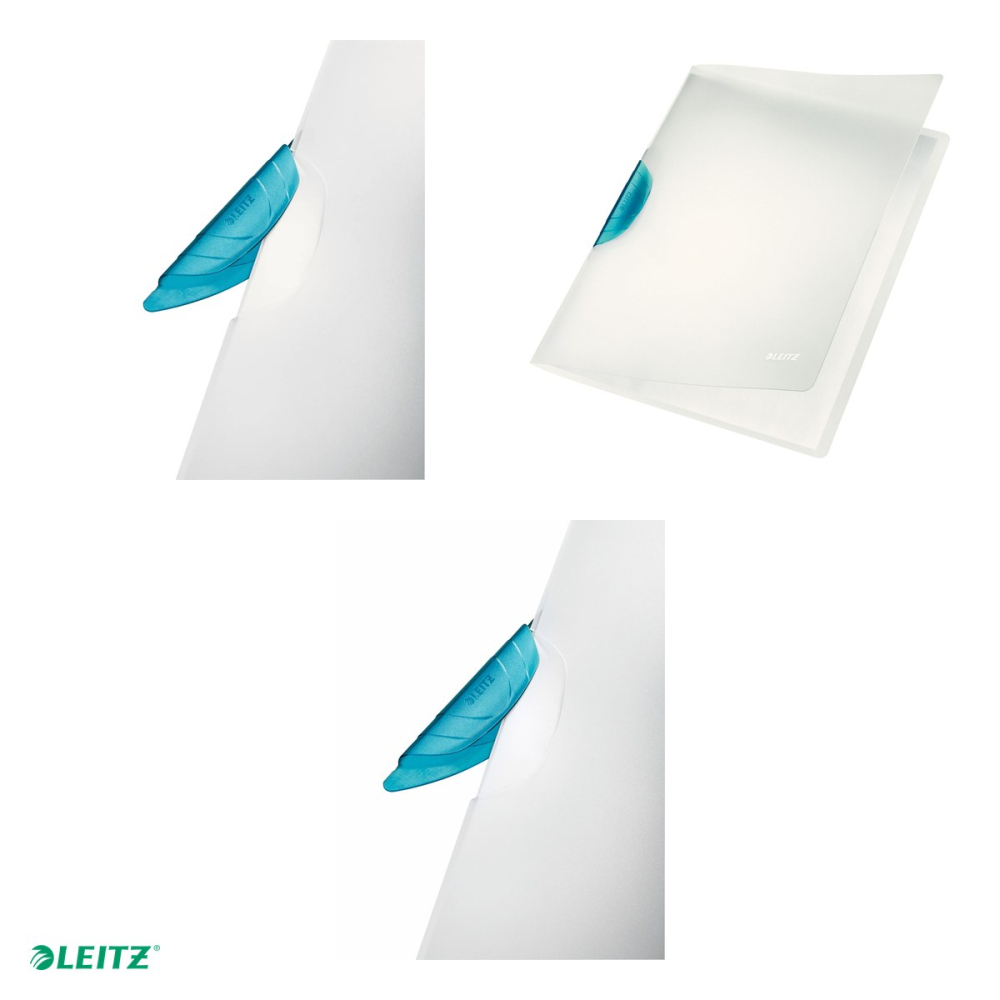 Dosar cu clip Leitz Magic ColorClip, PP, A4, capacitate 30 coli, pentru documente perforate, albastru deschis [4]