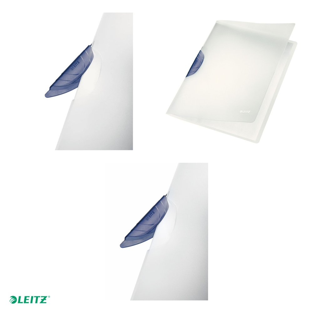 Dosar cu clip Leitz Magic ColorClip, PP, A4, capacitate 30 coli, pentru documente perforate, gri [4]