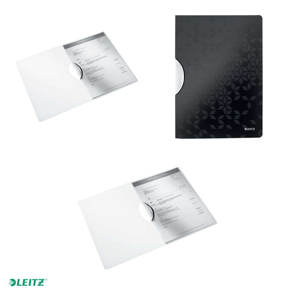 Dosar cu clip Leitz WOW ColorClip, PP, A4, capacitate 30 coli, pentru prezentare, negru [4]