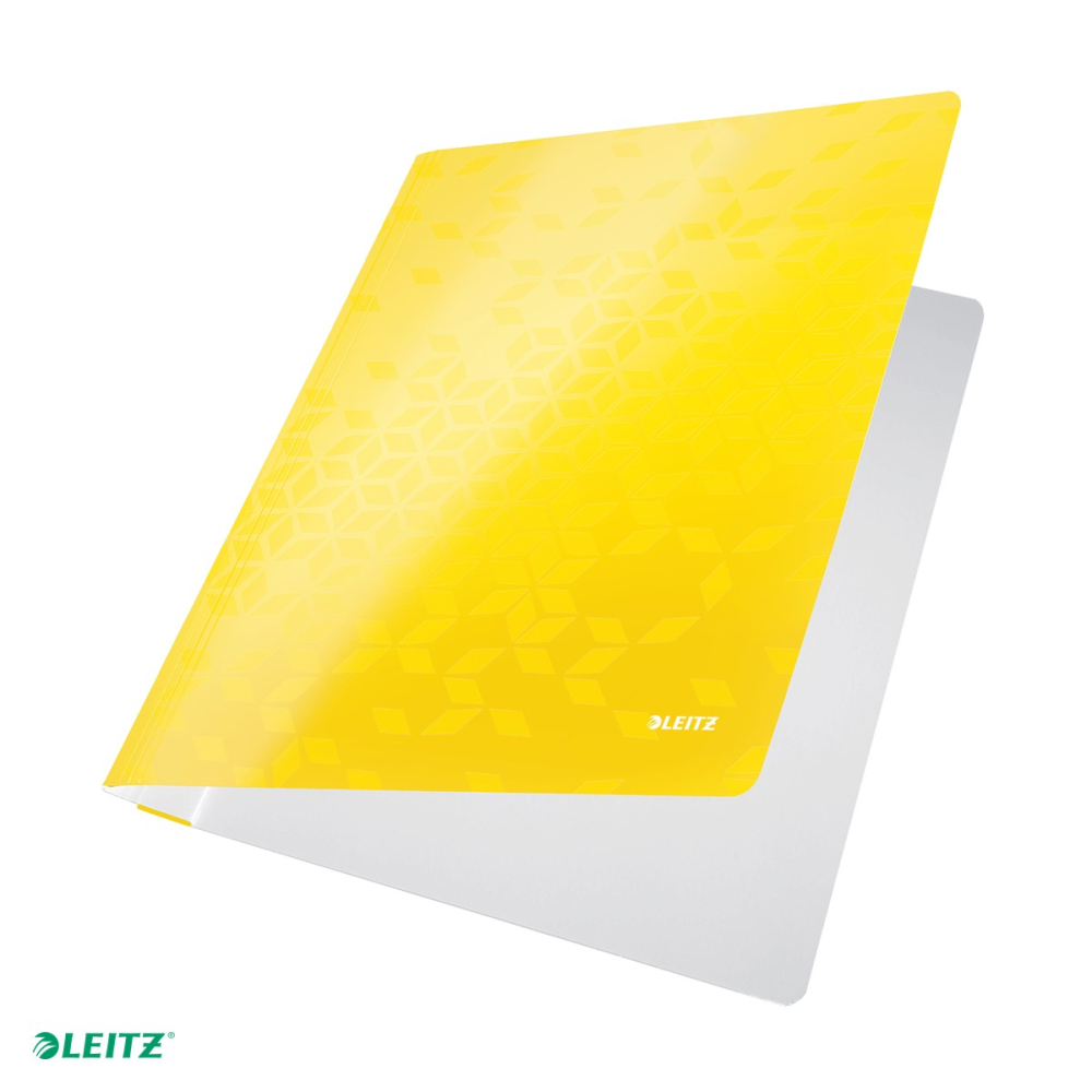 Dosar cu sina Leitz WOW, carton laminat, A4, capacitate 250 coli, pentru arhivare, galben [5]