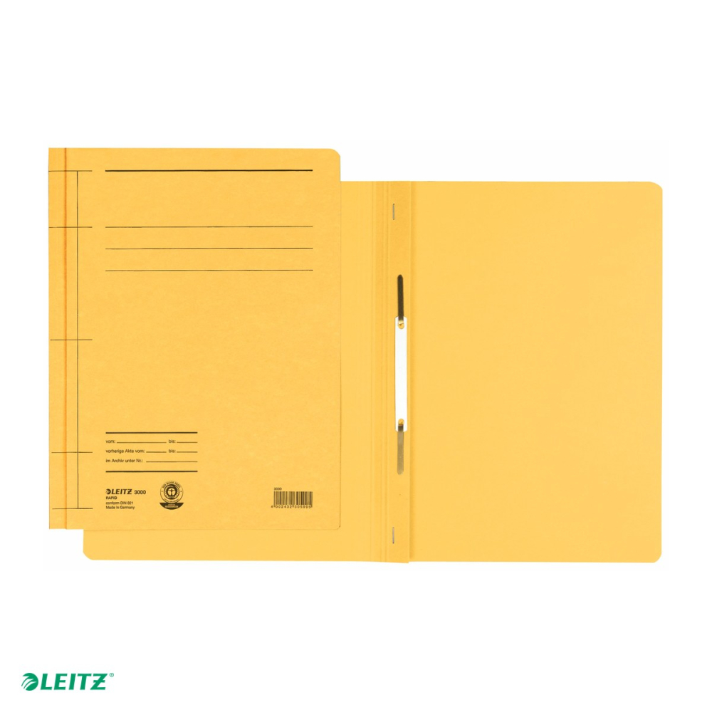 Dosar din carton cu sina, Leitz, capacitate 250 de coli de 80 g, pentru arhivare, galben [4]