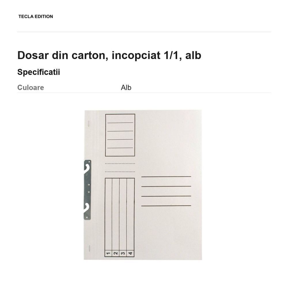 Dosar din carton, incopciat 1/1, alb [3]
