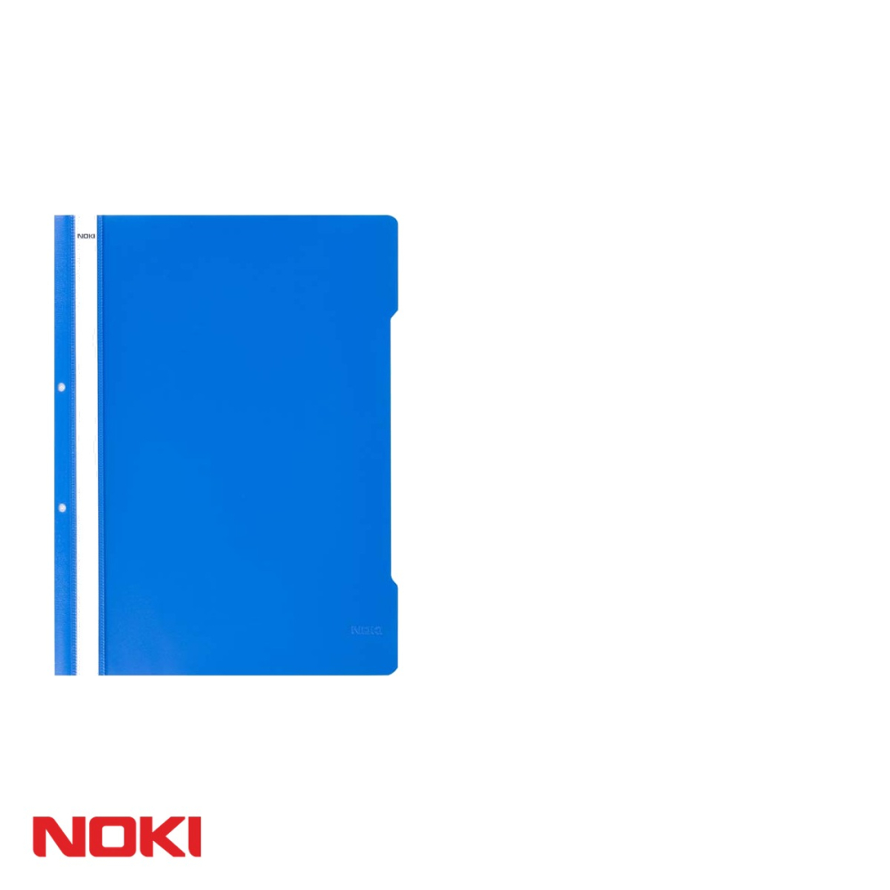 Set 10 dosare plastic cu sina si gauri Noki, albastru cobalt, pentru organizare documente A4 [3]