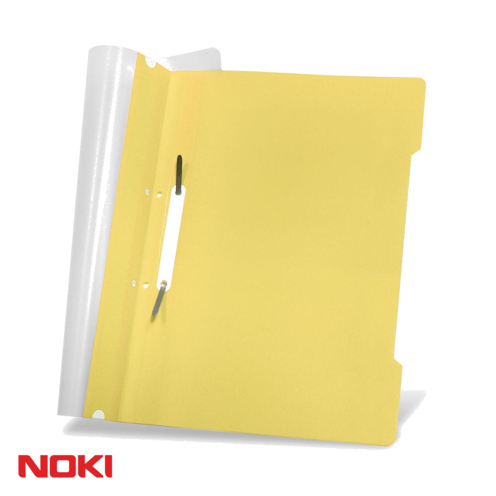 Set 10 dosare plastic cu sina si gauri Noki, format A4, galben, pentru organizare documente [4]
