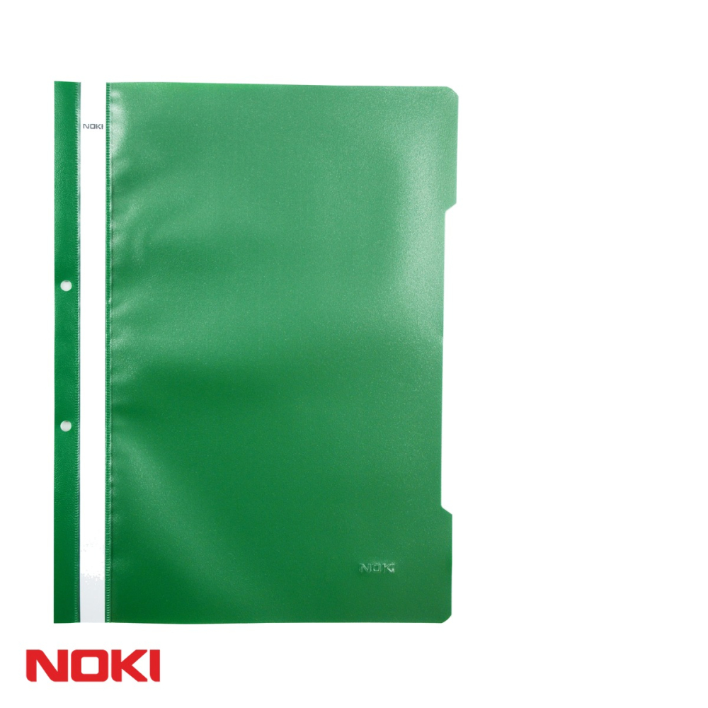 Set 10 dosare plastic cu sina si gauri Noki, format A4, verde, pentru organizare documente [3]