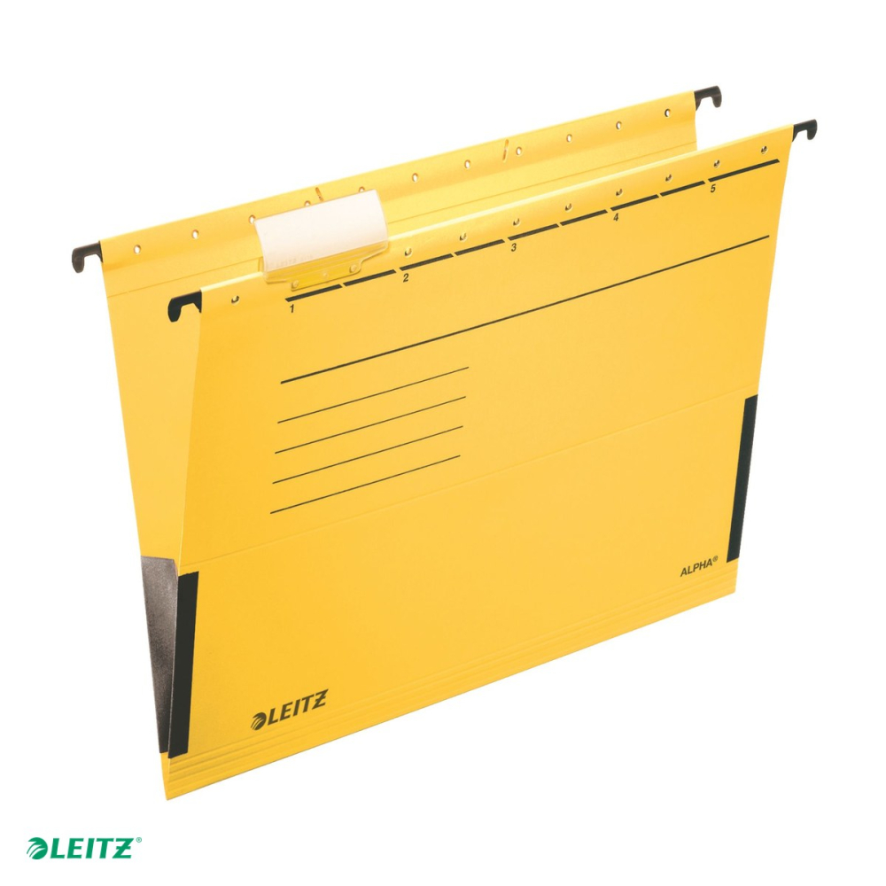 Dosar suspendabil Leitz Alpha, carton, A4, cu burduf, pentru arhivare, galben [4]
