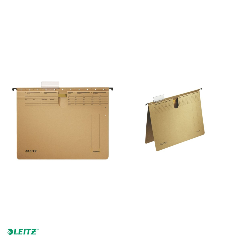Dosar suspendabil Leitz Alpha, carton, A4, cu sina, pentru documente perforate, natur [4]