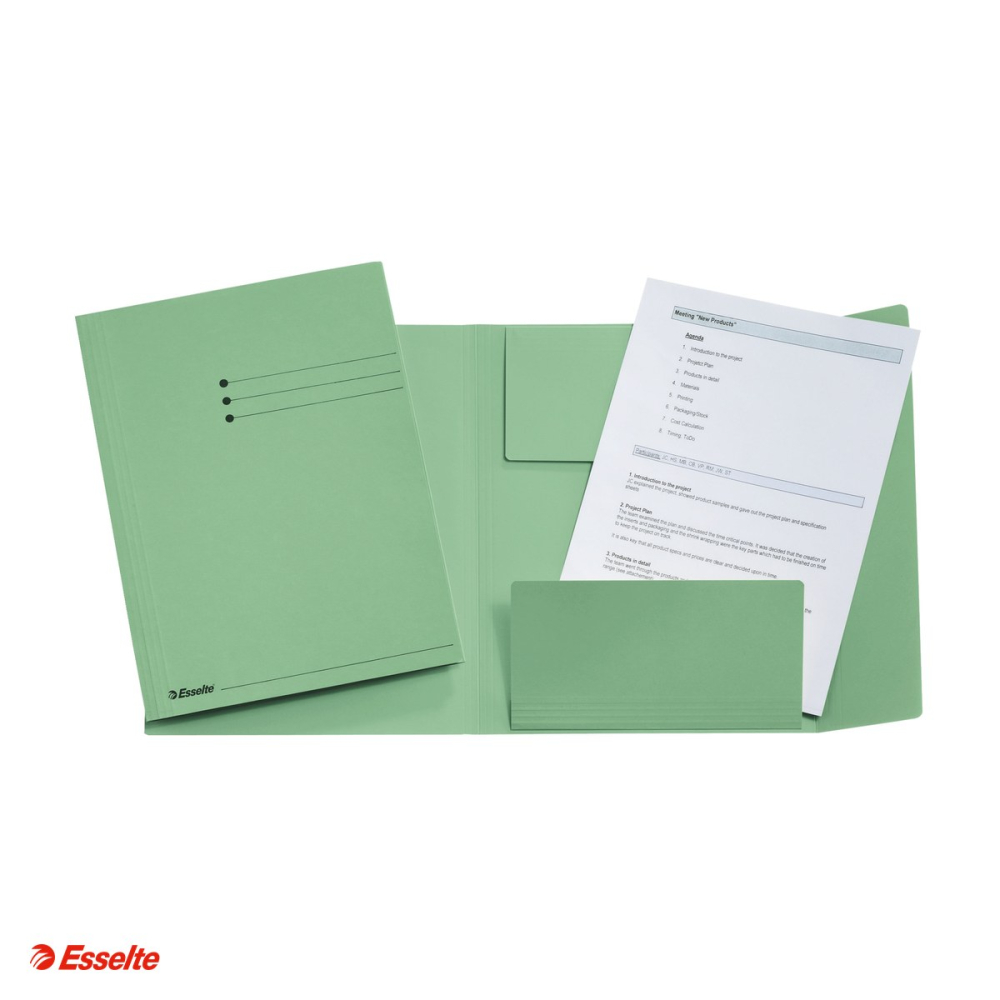 Dosar tip plic Esselte, carton, A4, capacitate 250 coli, pentru arhivare, verde [4]