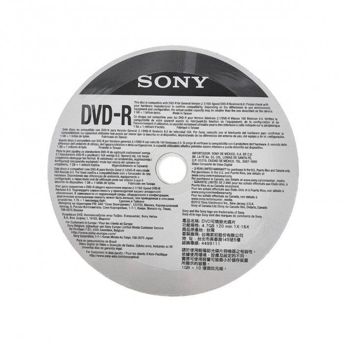 DVD-R 4.7 Gb, 16X, Sony, set 25 bucati [3]