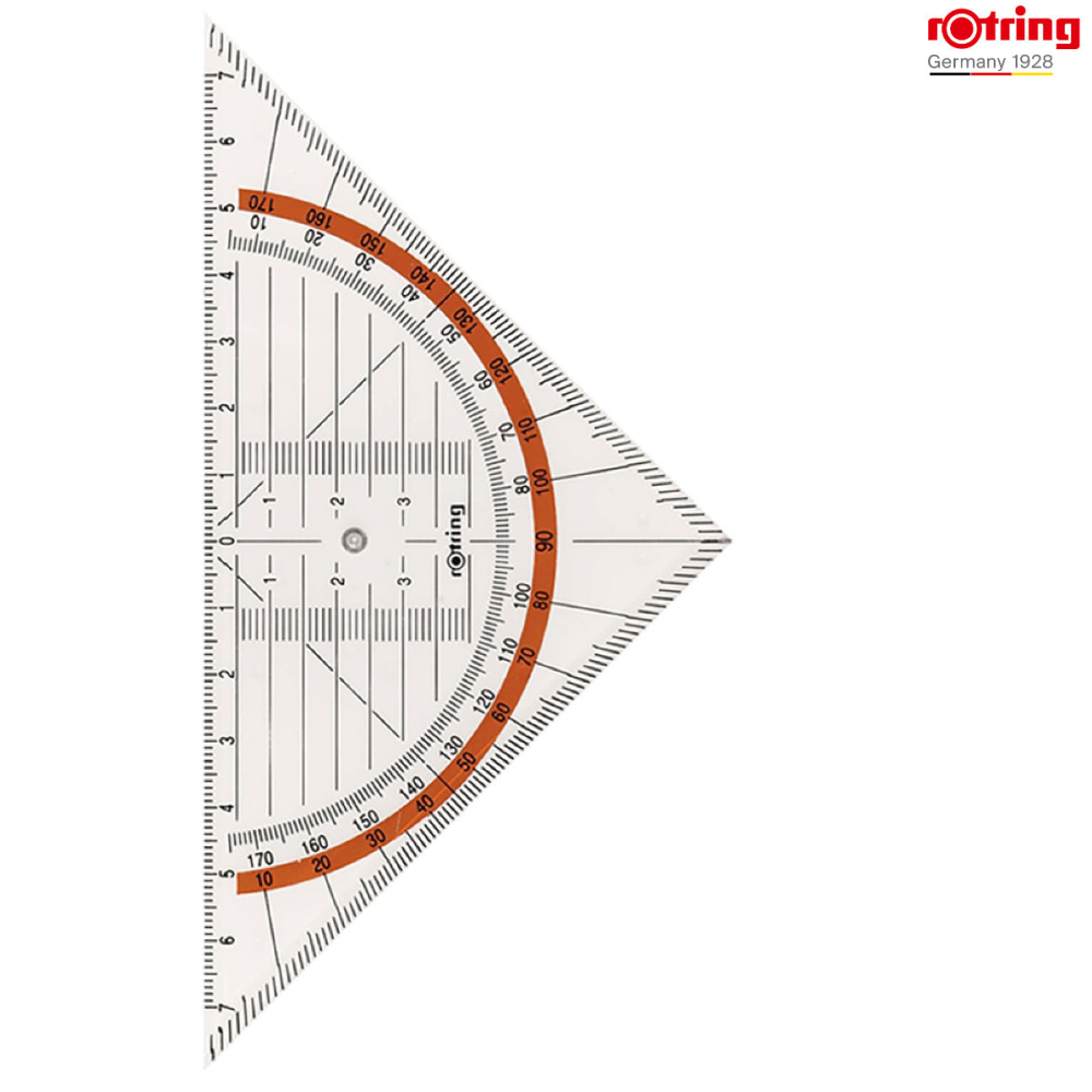 Echer Centro Rotring 16 cm, Instrument 2 in 1 cu Raportor Integrat pentru Desen Tehnic si Geometric [2]