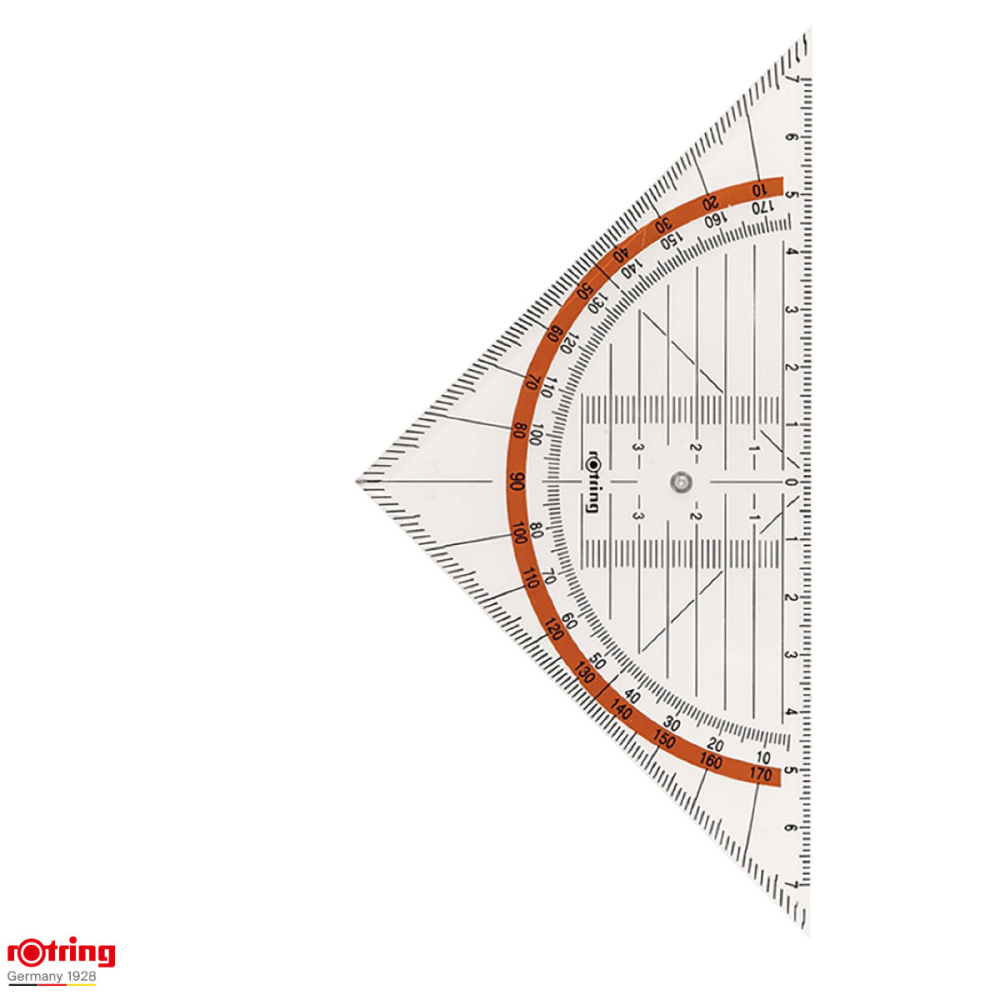 Echer Centro Rotring 16 cm, Instrument 2 in 1 cu Raportor Integrat pentru Desen Tehnic si Geometric [3]
