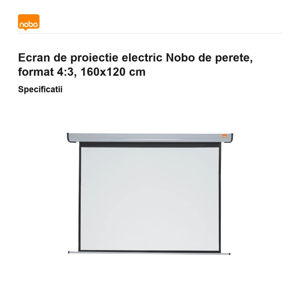 Ecran de proiectie electric Nobo de perete, format 4:3, 160x120 cm [3]