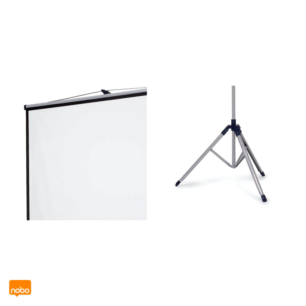 Ecran de proiectie manual Nobo cu trepied, format 4:3, suprafata alba mata cu margine neagra, brat de inclinare, 150x114 cm [6]