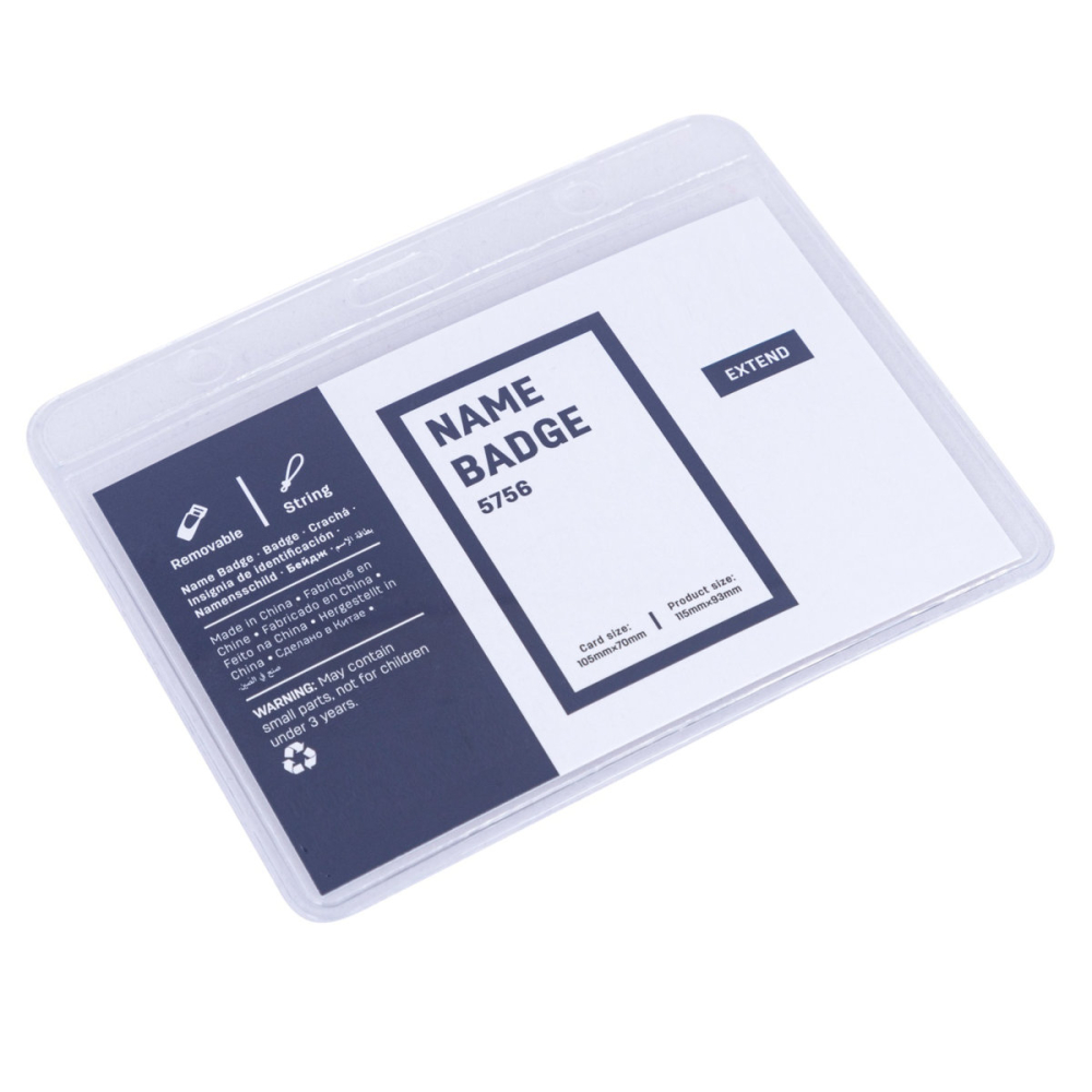 Ecuson Orizontal Flexibil 105x70mm cu Snur Reglabil si Clip - Set Complet pentru Carduri Mari, Badge-uri si Acces, Model 5756 [2]