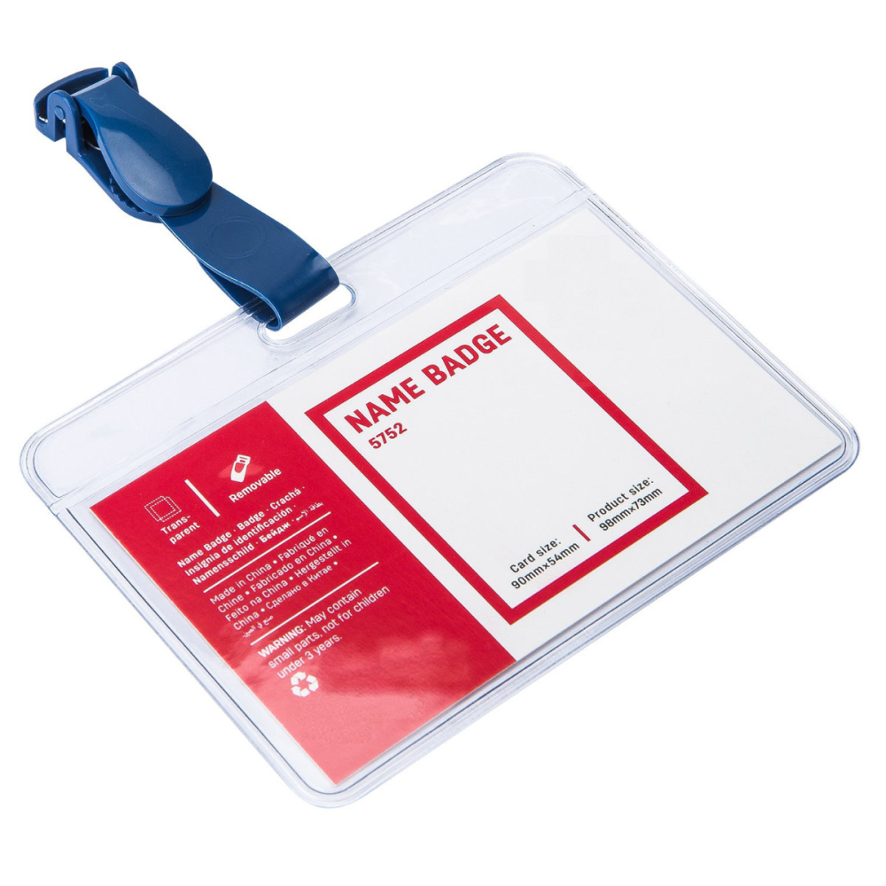 Ecuson Orizontal Flexibil cu Clip Integrat 90x54mm - Suport Usor si Rezistent pentru Carduri, Model 5752 [2]