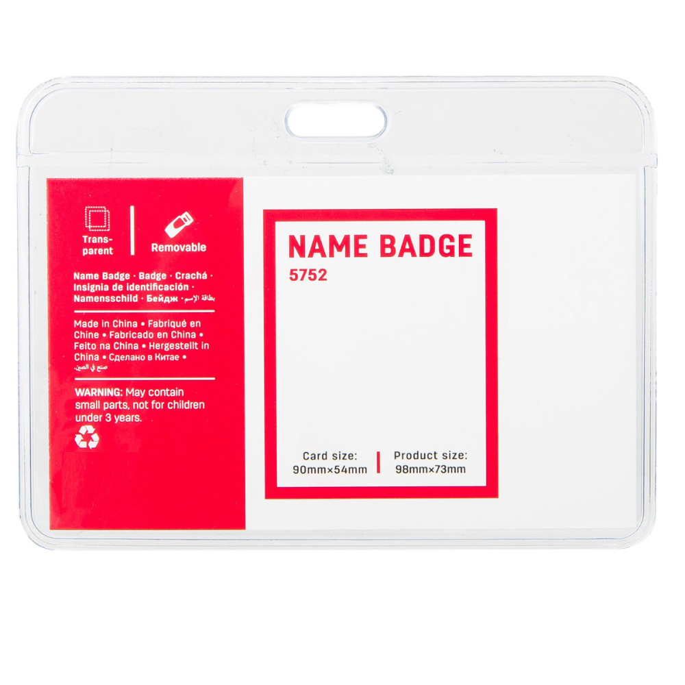 Ecuson Orizontal Flexibil cu Clip Integrat 90x54mm - Suport Usor si Rezistent pentru Carduri, Model 5752 [3]