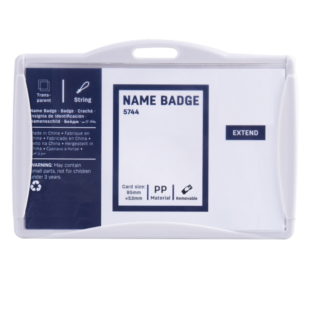 Ecuson Orizontal Rigid 85x53mm cu Snur Textil Reglabil si Clip - Set Complet pentru Badge Angajat, Model 5744 [2]