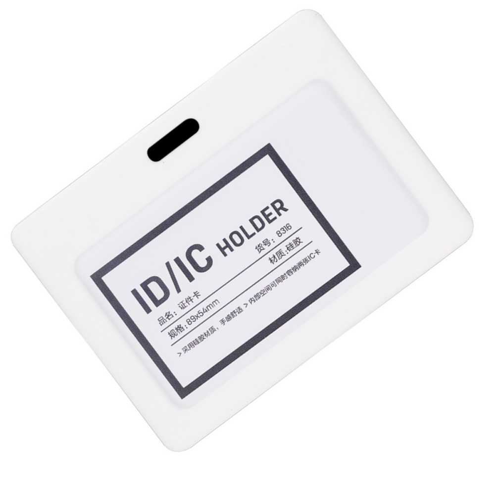 Ecuson Orizontal Siliconic pentru Carduri 89x54mm, Capacitate 2 Carduri, Rama Alba - Suport Flexibil si Rezistent [3]