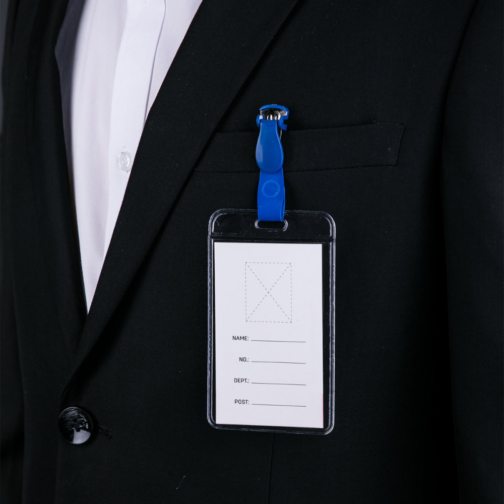 Ecuson Vertical Flexibil cu Clip Detasabil 54x90mm - Suport Versatil pentru Badge Vertical, Model 5753 [6]