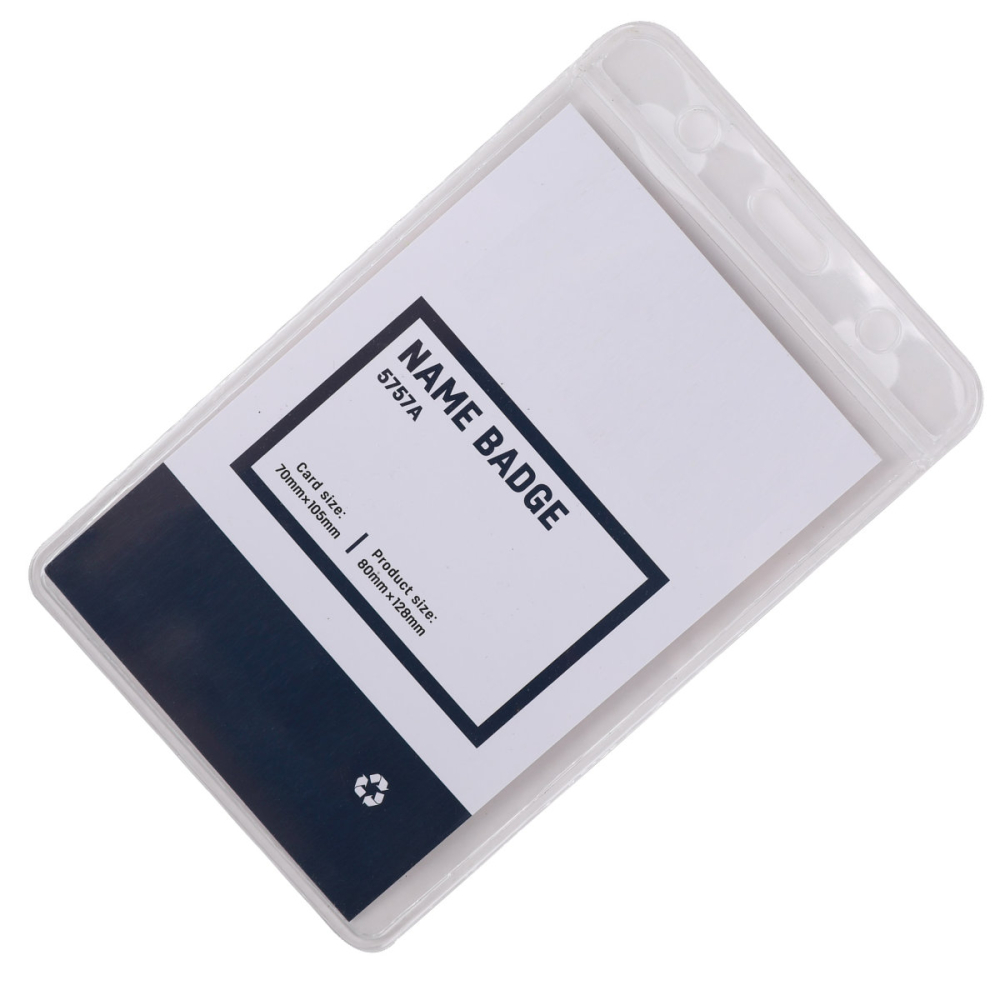 Ecuson Vertical Flexibil Mare 70x105mm cu Sistem Versatil de 3 Gauri Prindere - Suport Universal Badge Vertical, Model 5757A [3]