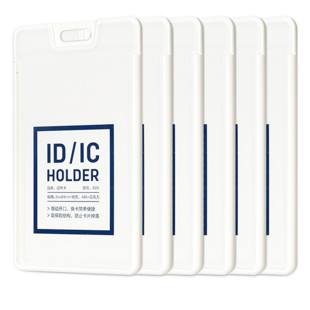 Ecuson Vertical Rigid pentru Carduri 54x89mm, Capacitate 2 Carduri, Deschidere Laterala, Rama Alba - Suport Badge Vertical Professional [3]