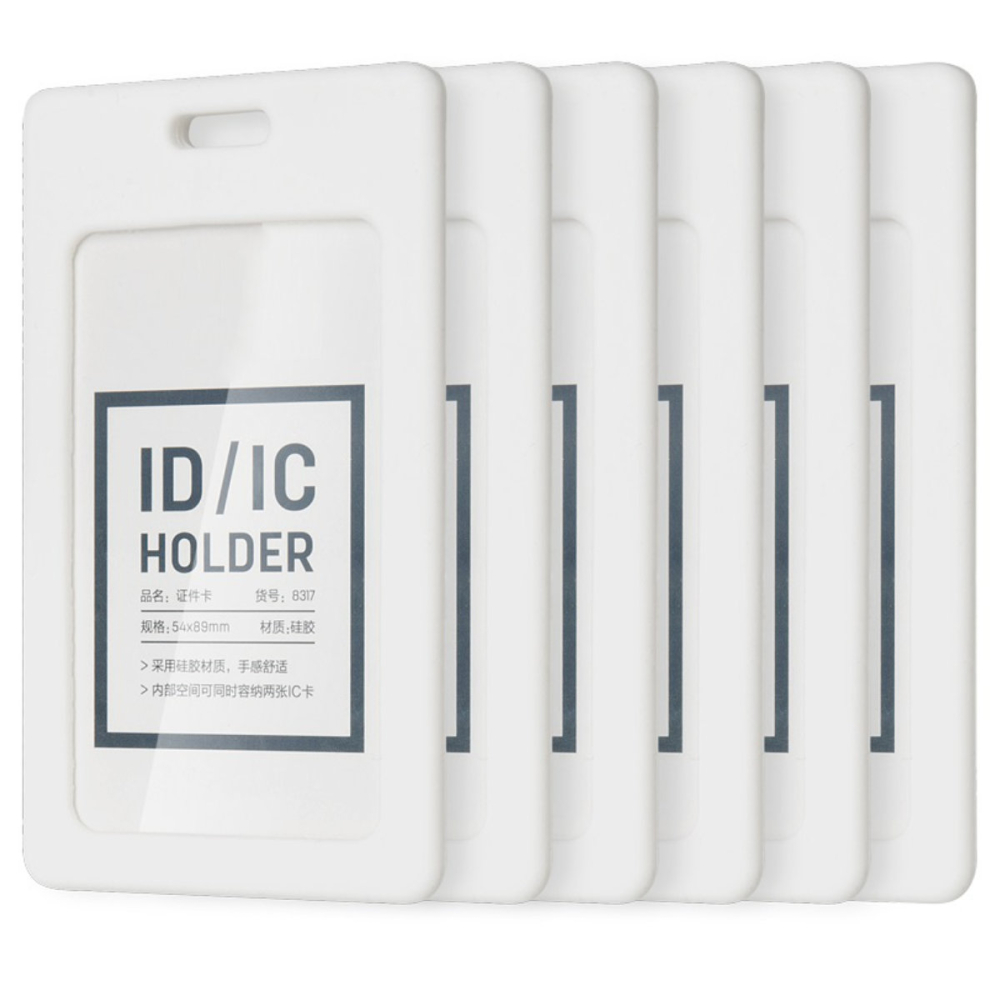 Ecuson Vertical Siliconic pentru Carduri 54x89mm, Capacitate 2 Carduri, Rama Alba - Suport Flexibil Vertical Rezistent [4]