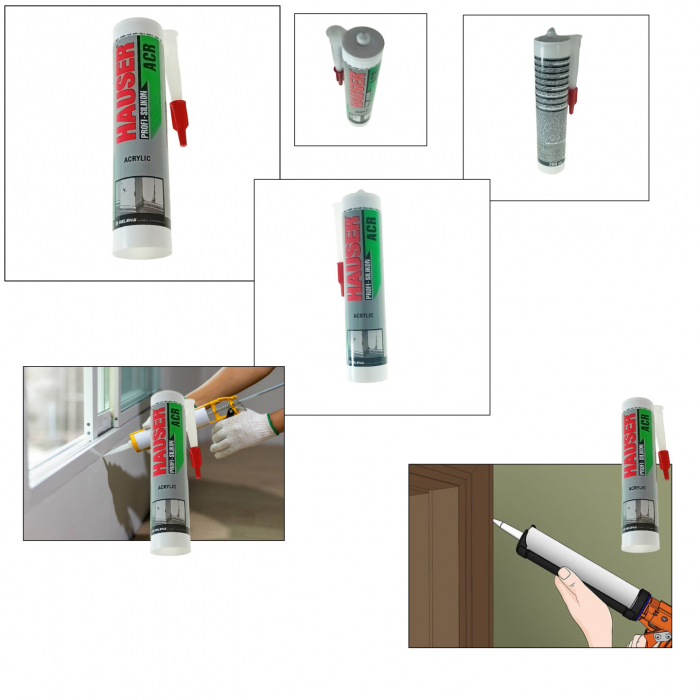 Etansant acrilic pentru usi si ferestre, Hauser 18432, 260ml, alb [5]