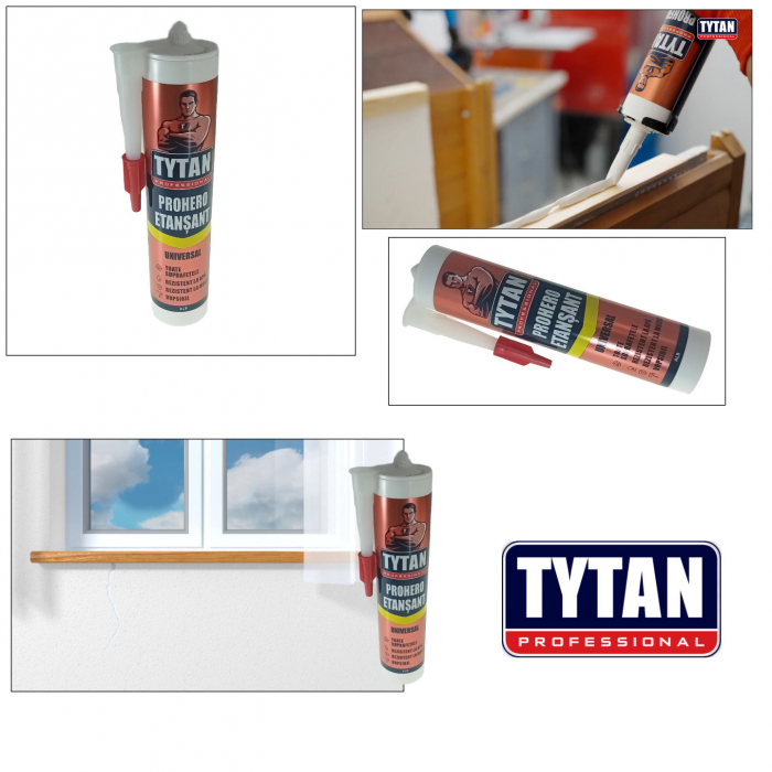 Etansant universal Prohero Tytan Professional 19137, 280ml, pentru sigilare, umplere si reparatii, alb [3]