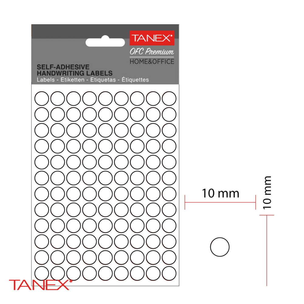 Etichete autoadezive rotunde Tanex, diametru 10 mm, albe, set 1080 bucati, hartie FSC certificata [4]