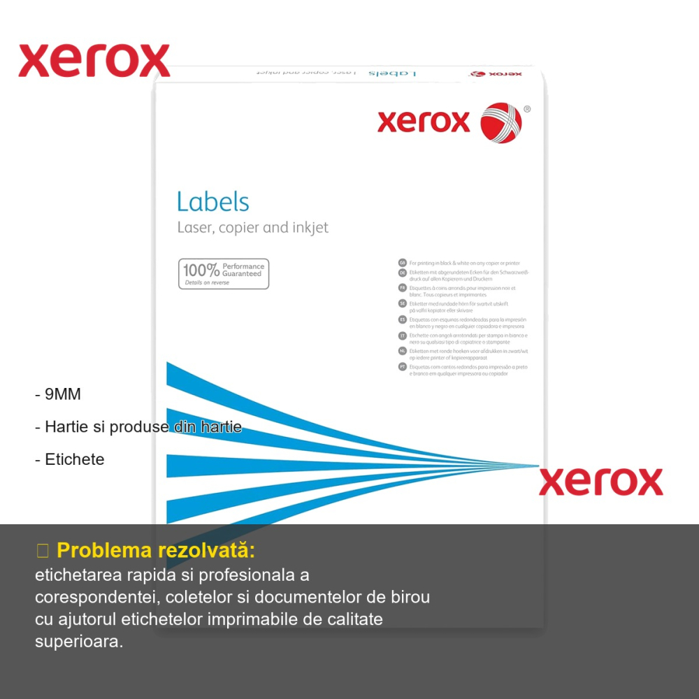 Etichete autoadezive Xerox, 16 etichete/coala A4, 99x33.9mm, colturi rotunde, top 100 coli [2]