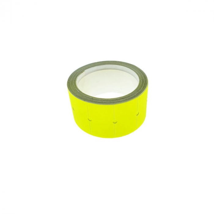 Etichete de pret autoadezive 22x12mm, galben fluorescent , la rola 12 grame [2]
