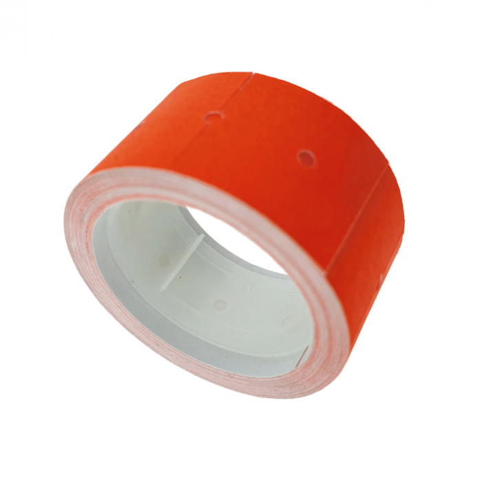 Etichete de pret autoadezive 22x12mm, la rola de 12g, rosu fluorescent [4]