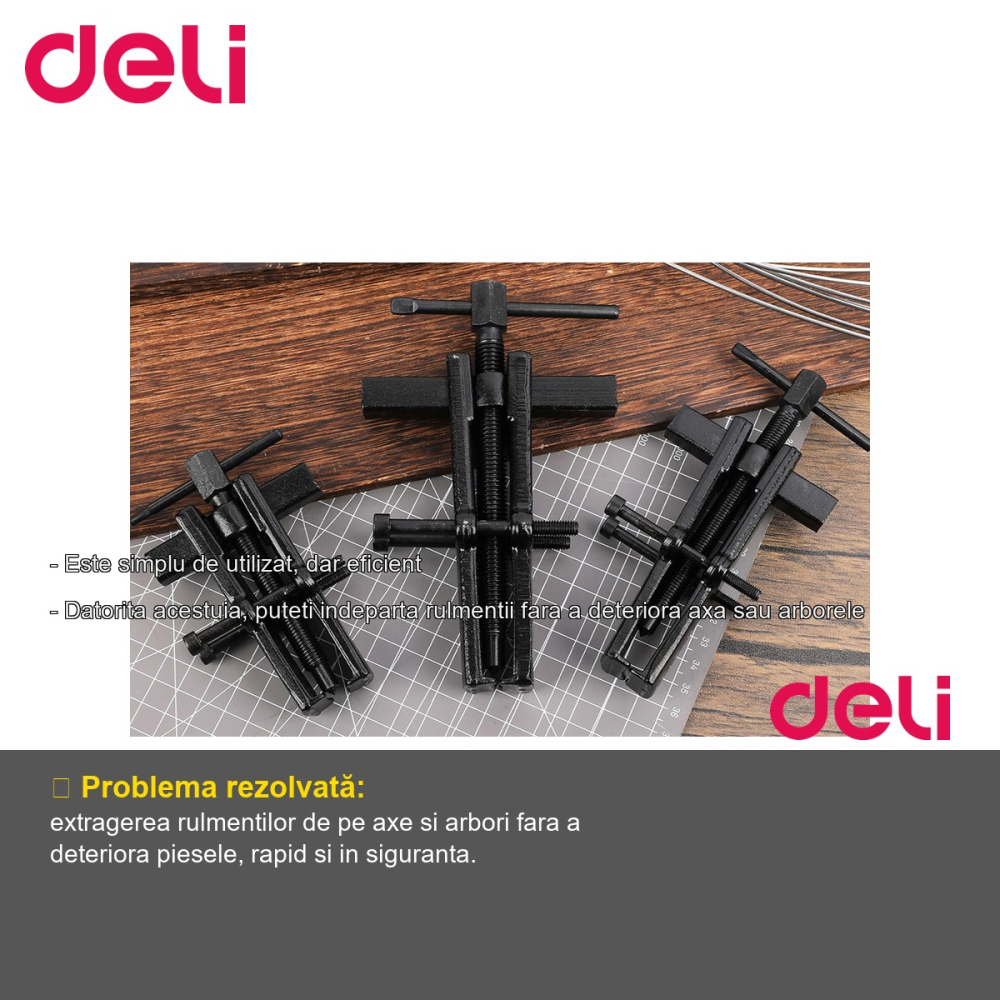 Extractor rulmenti 2 inch Deli, instrument reglabil cu falci, pentru ateliere auto si mecanice [2]