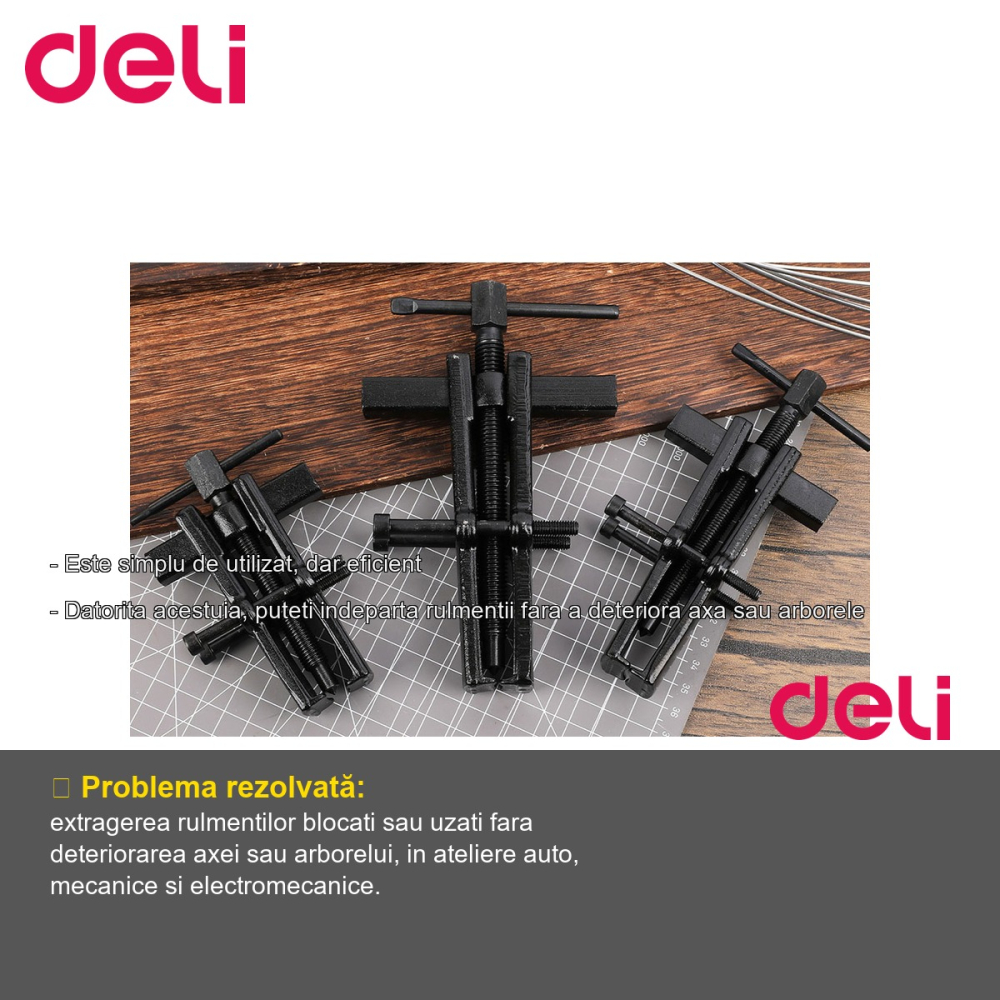 Extractor rulmenti Deli 4 inch, unealta reglabila cu falci ajustabile, pentru ateliere auto si mecanice [2]