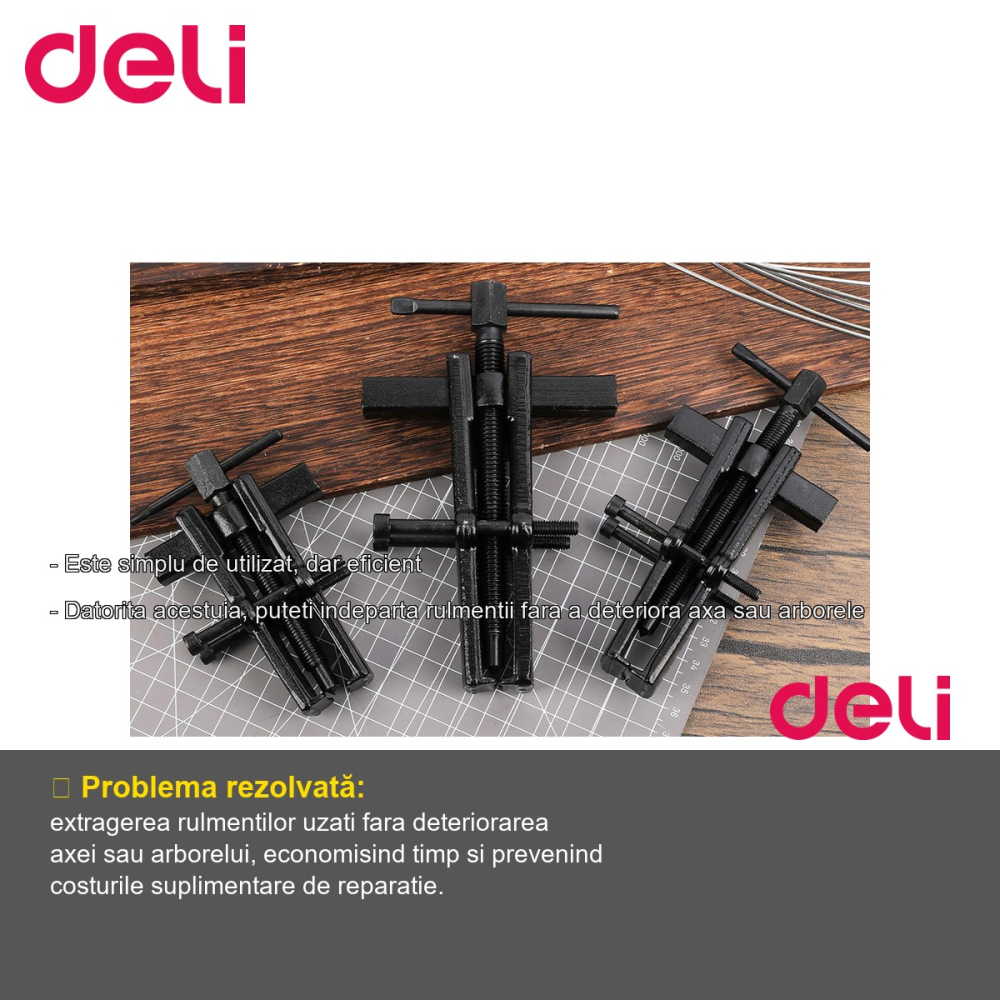 Extractor rulmenti Deli 8 inch, maner reglabil cu falci ajustabile, pentru ateliere auto si mecanice [2]