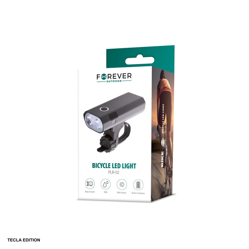 Far LED pentru bicicleta, 10 W, acumulator 2000 mAh, IP65, autonomie 36 h, incarcare USB-C, Forever Outdoor PLR-02, negru [4]